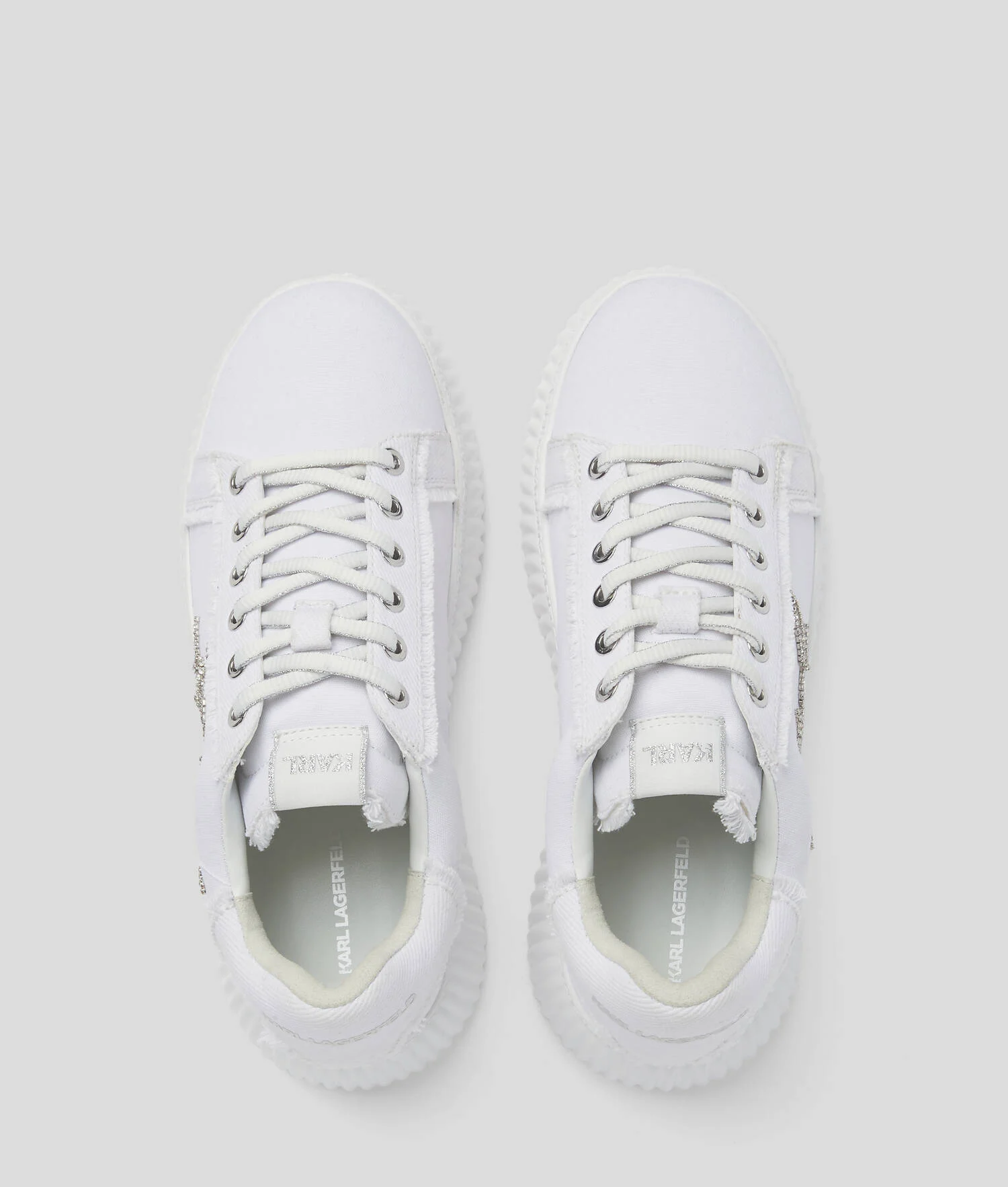 BASKETS DENIM KREEPER - Blanc/Argent