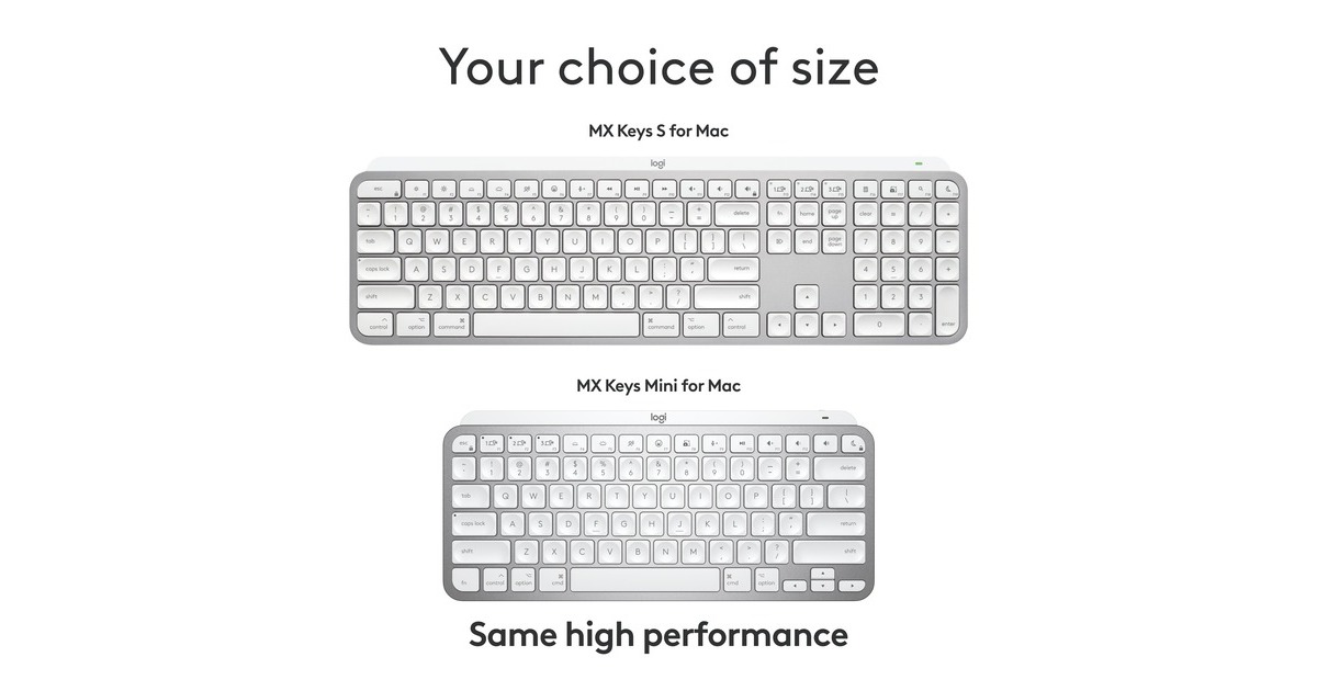LogitechMX Keys S for Mac, toetsenbord  (Lichtgrijs, US-International, Bluetooth Low Energy)