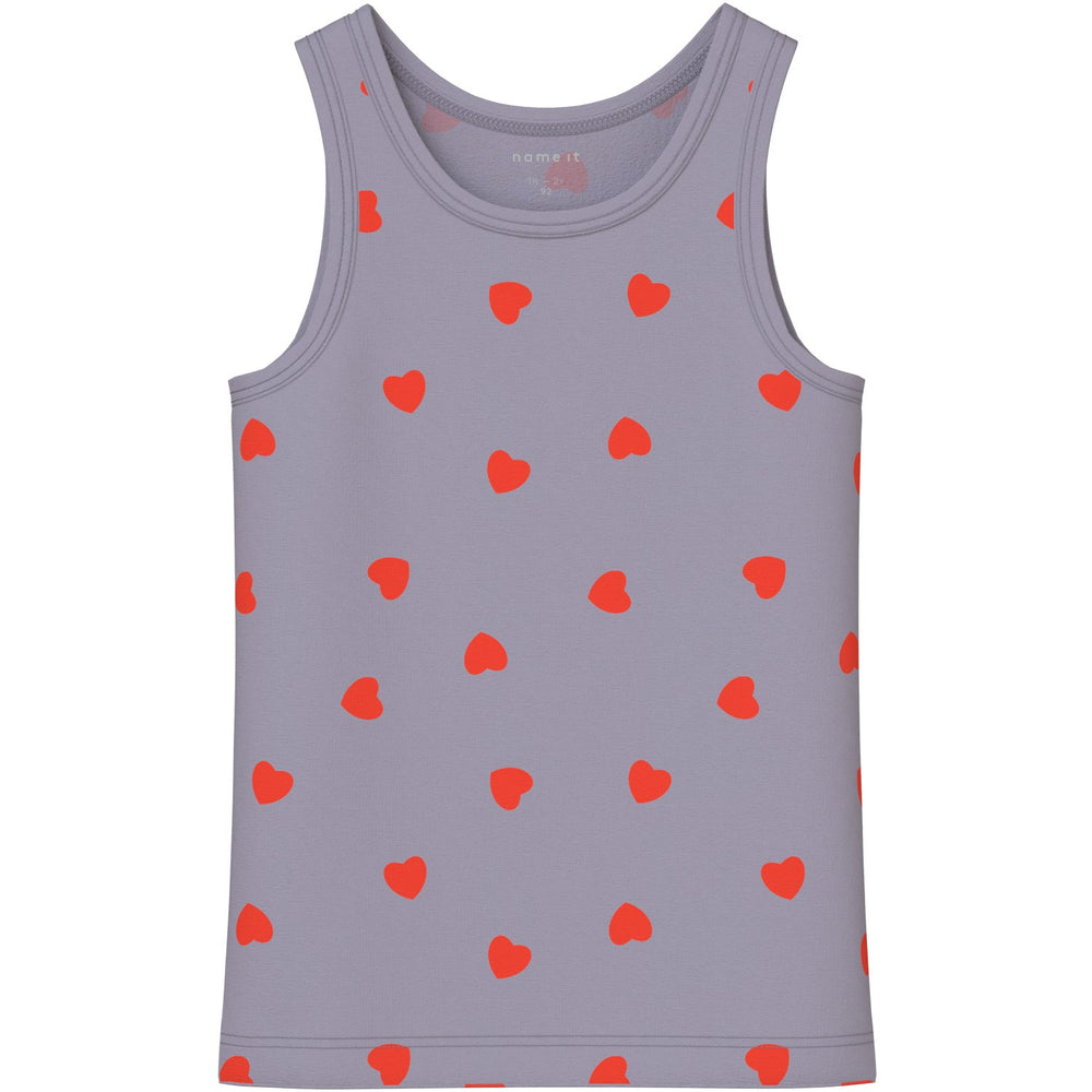 Køb Name It Lavender Gray Nmftank Top 2P Lavender Hearts Noos