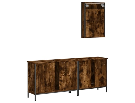 VIDAXL - Ensemble de meubles de salle de bain 3 pcs chêne fumé