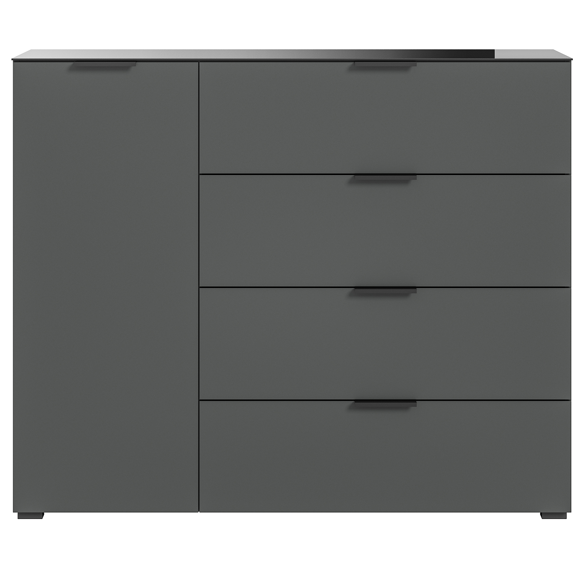 Sideboard RAY - anthrazit - Glasplatte - 135 cm