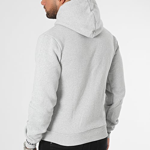 Sweat Zippé Capuche Gris Chiné