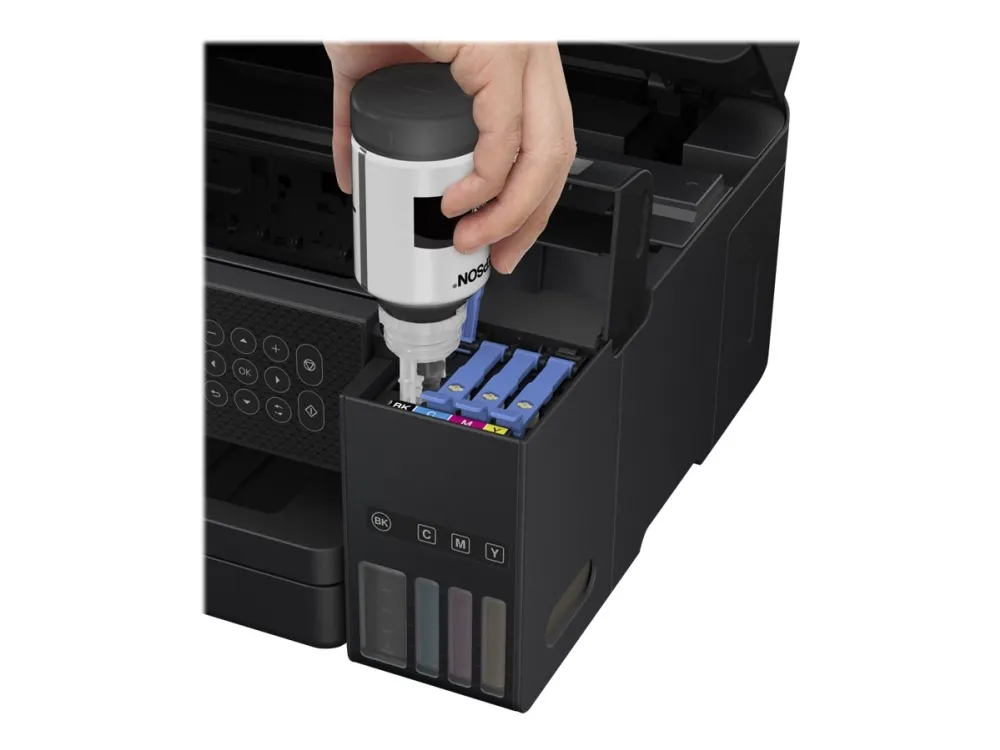 Epson EcoTank ET-3850 - Multifunktionsprinter - farve - blækprinter - A4/Legal (medie) - op til 15.5 spm (udskriver) - 250 ark - LAN, Wi-Fi