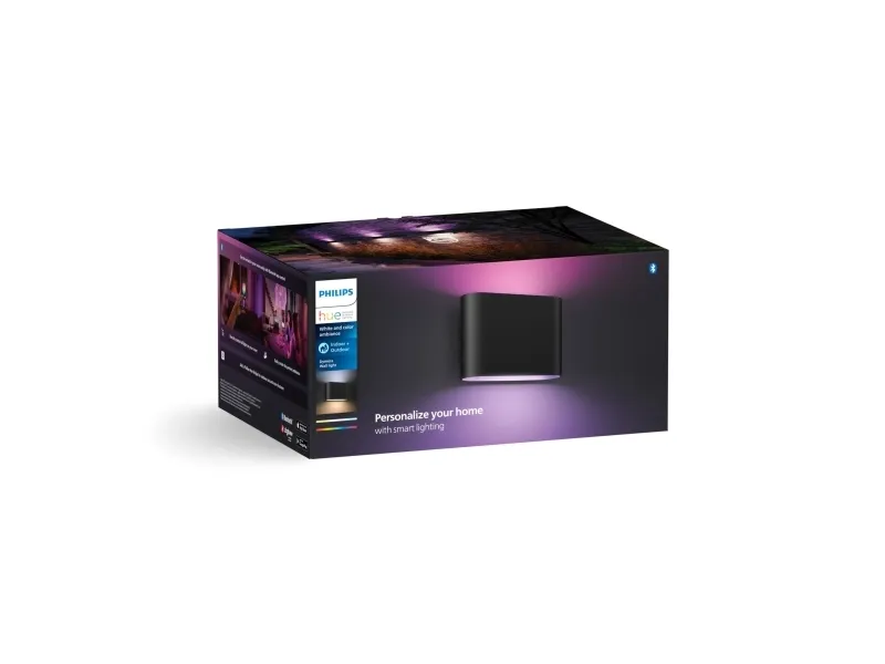 Philips Hue White and Color Ambiance Dymera - Væglampe - LED x 2 - total: 20.4 W - 16 millioner farver - 2000-6500 K - sort