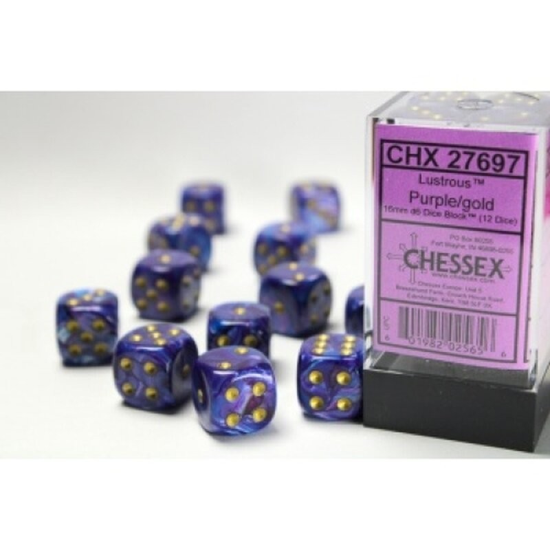 Pack de 12 dés D6 * lustrous * VIOLET