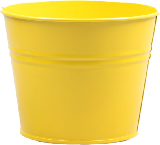Zinc Collection bloempot Sanvi geel D 23 H 18 cm