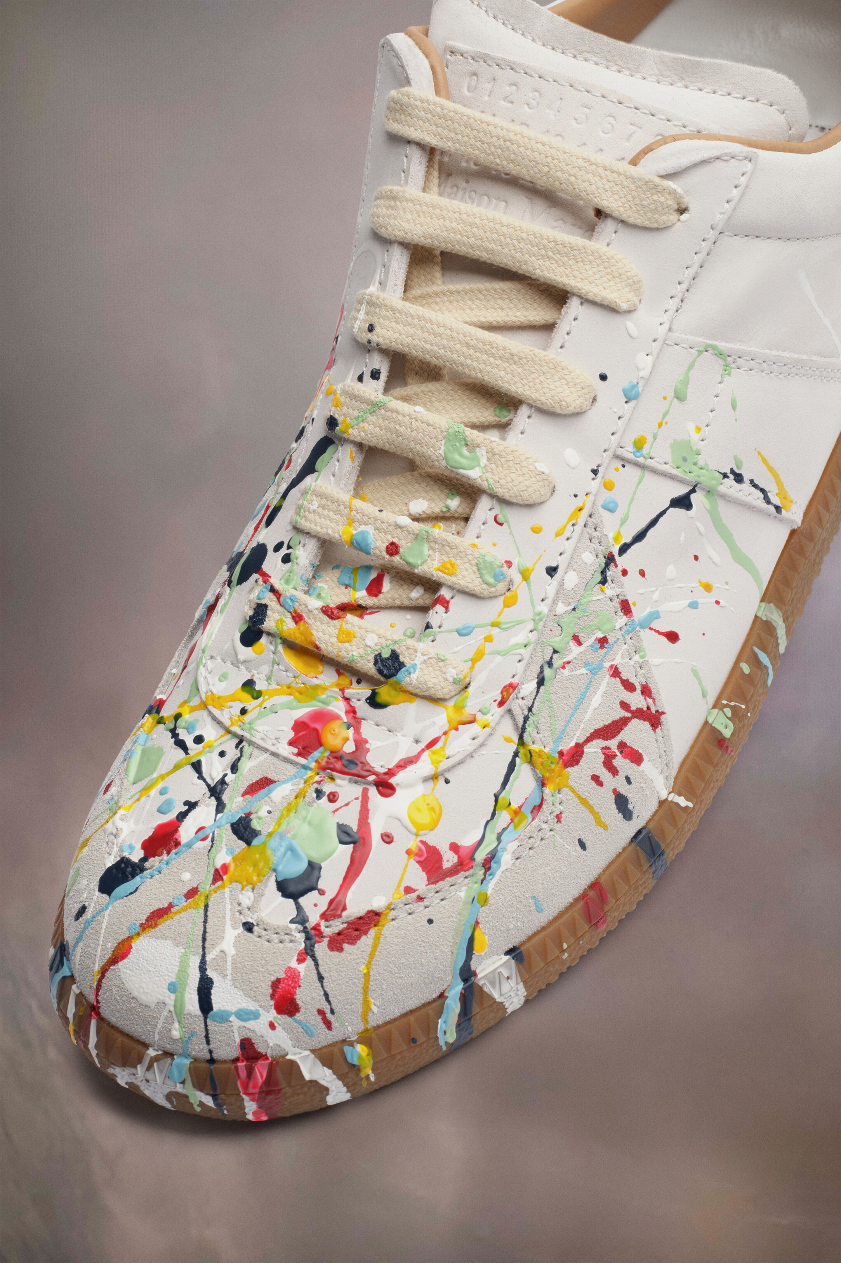 Sneakers Paint Drop Replica Noir Blanc