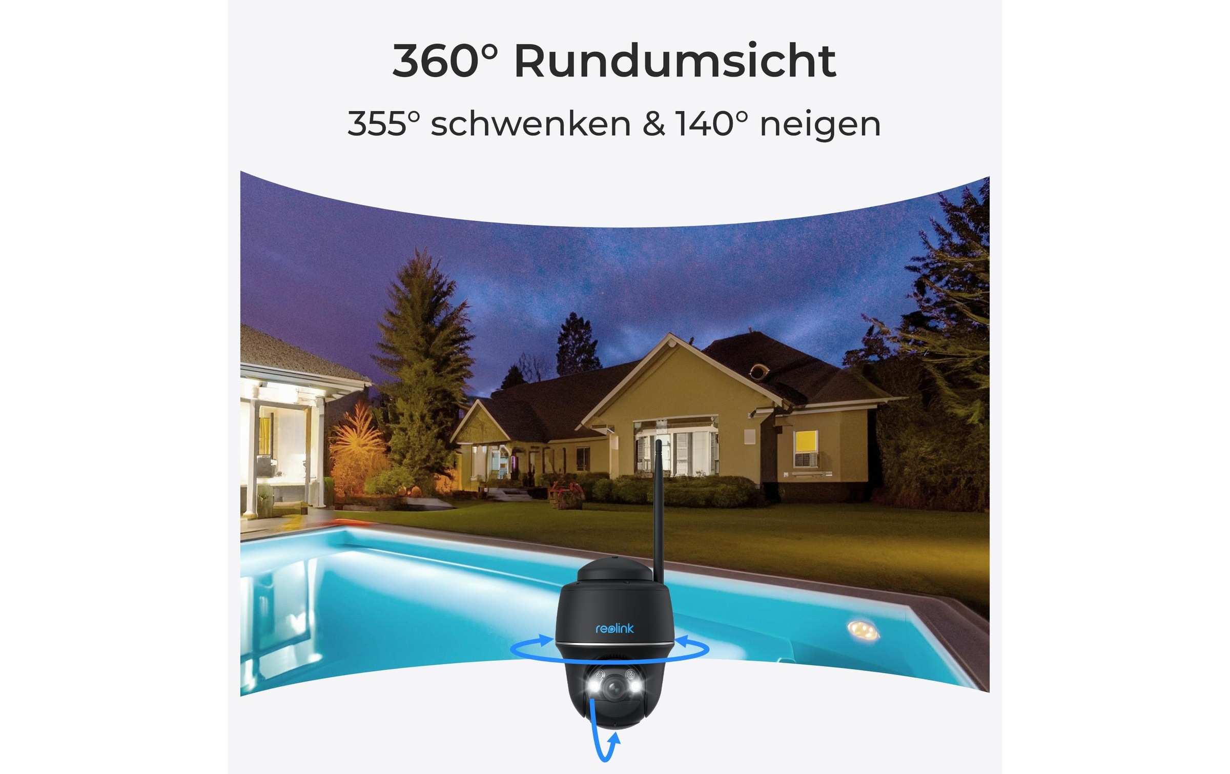 Reolink Überwachungskamera »B430 Schwarz, inkl, Solarpanel« Aussenbereich