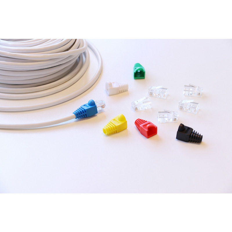 UTP 6 connectors en kappen 8P RJ45/6