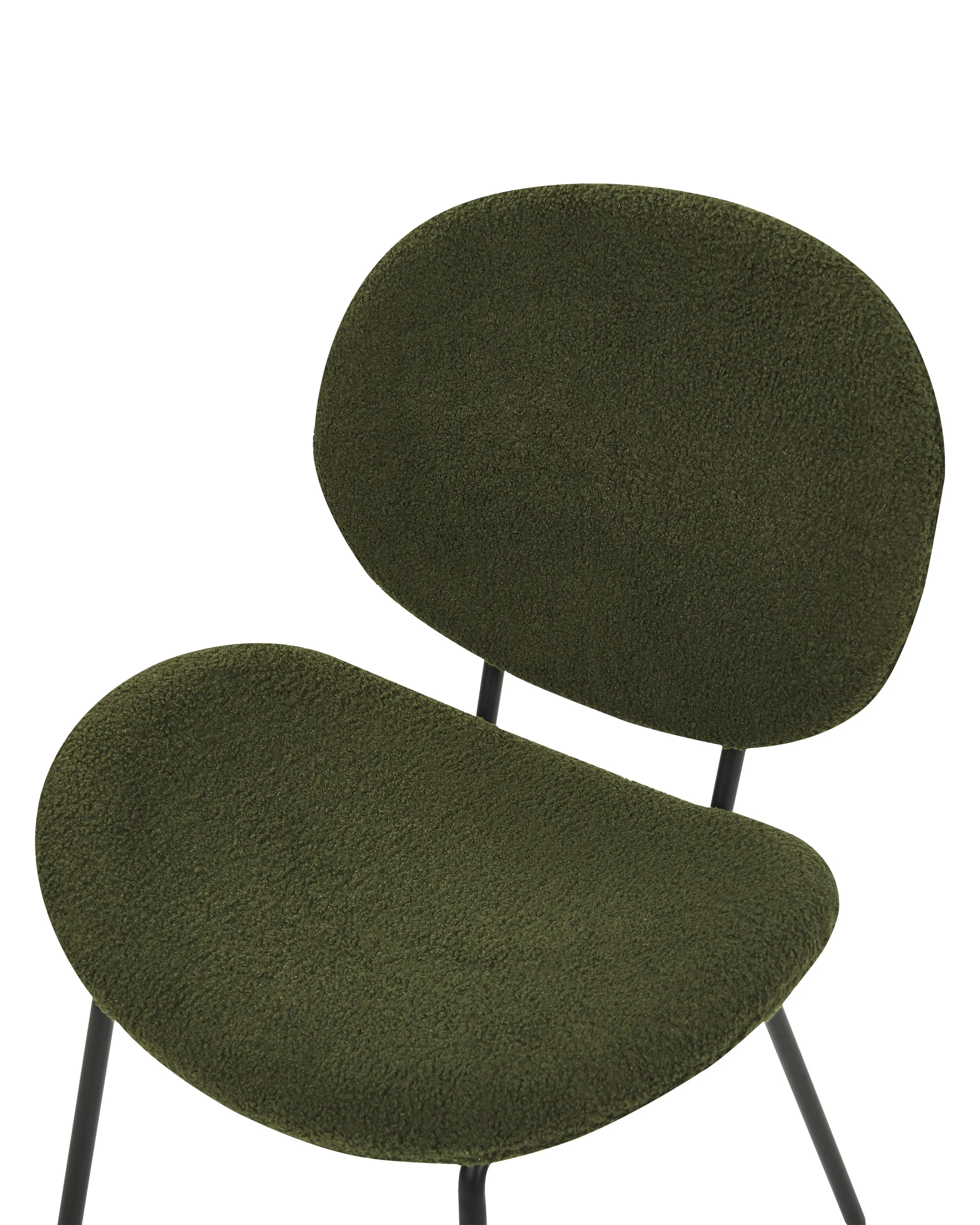 Set van 2 eetkamerstoelen LUANA Bouclé Donkergroen