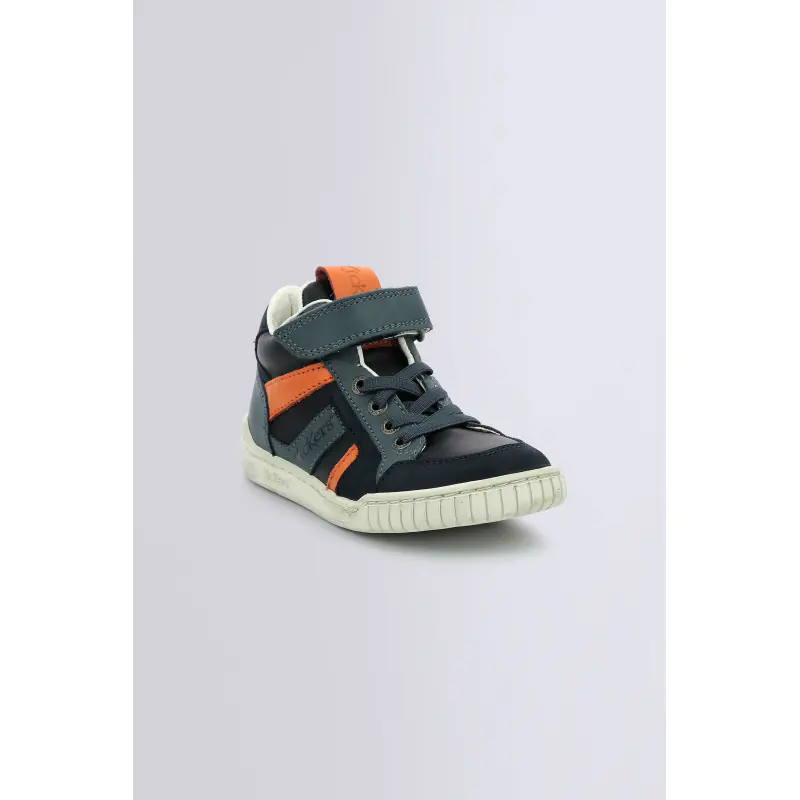 WINCKY CDT MARINE GRIS ORANGE (24-38) SNEAKERS HAUTES Cuir Garçon