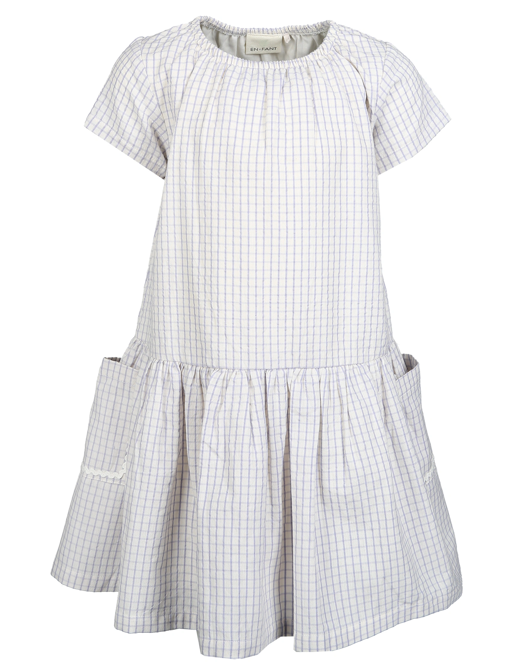 Kurzarmkleid CHECK in eggnog