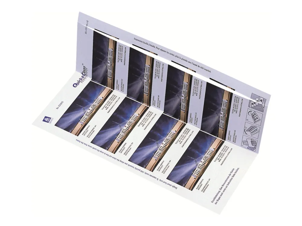 Avery Quick&Clean - Mat - belagt - hvid - 220 g/m² - 10 stk. 8) visitkort