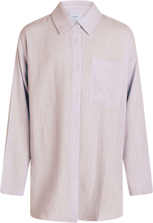 Grunt Latti LS Linen Shirt Light red