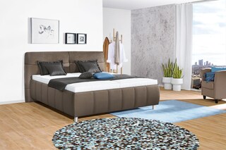 vito Bettgestell PALLAS 180 x 200 cm Lederlook braun