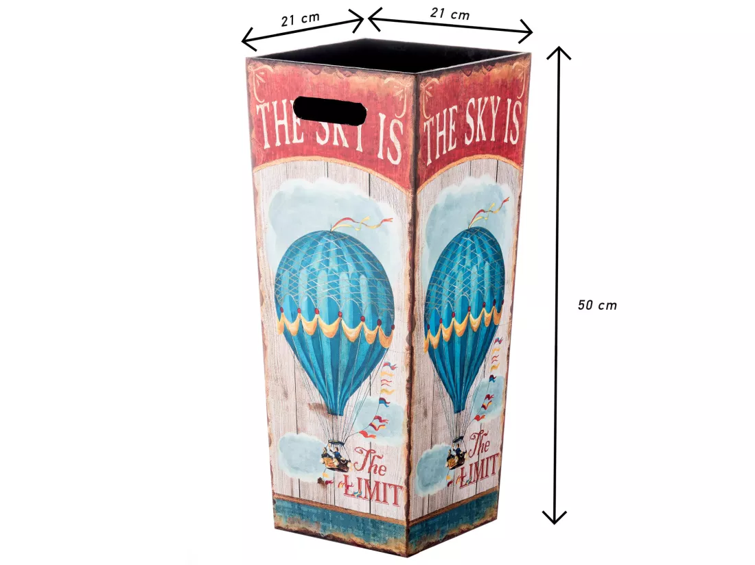 Porteparapluies Parapluie Retro Blanc Rouge Mdf Canvas 50x21x21