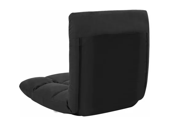 Prolenta Premium - Chaise pliable de sol Noir Microfibre