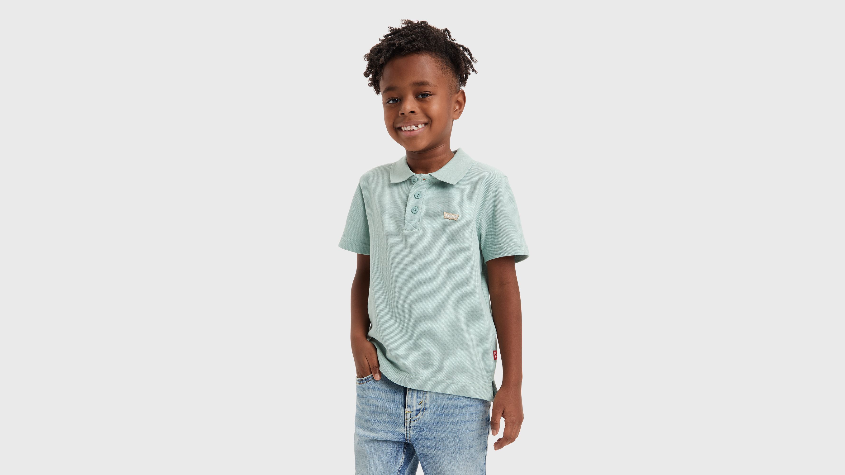 Enfant polo biais encolure - Levi'S Blue Surf - Vert