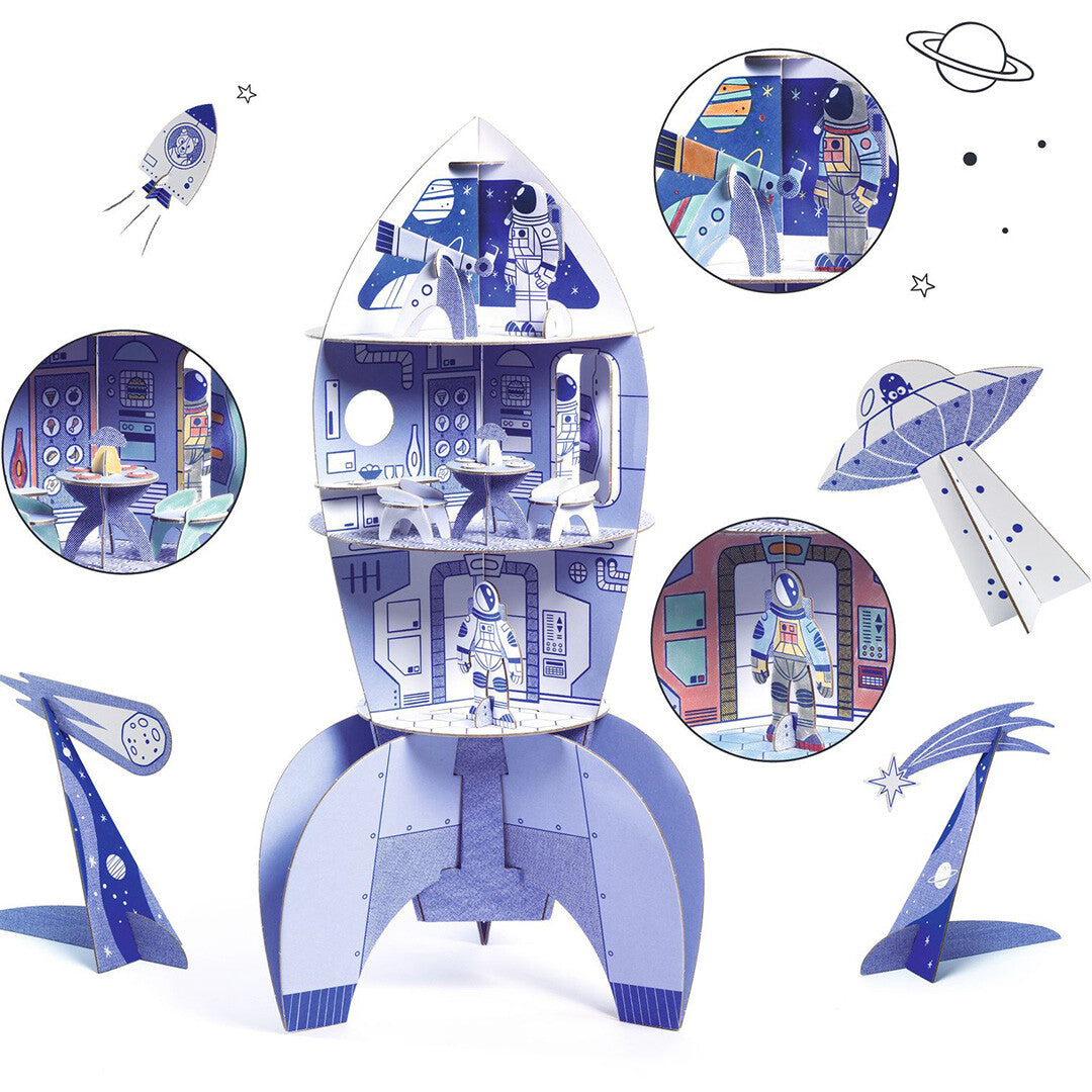 Djeco 3D kleurplaat raket
