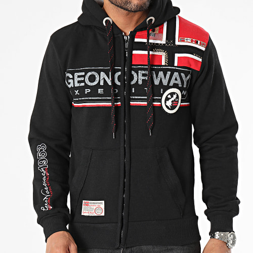 Sweat Zippé Capuche Noir