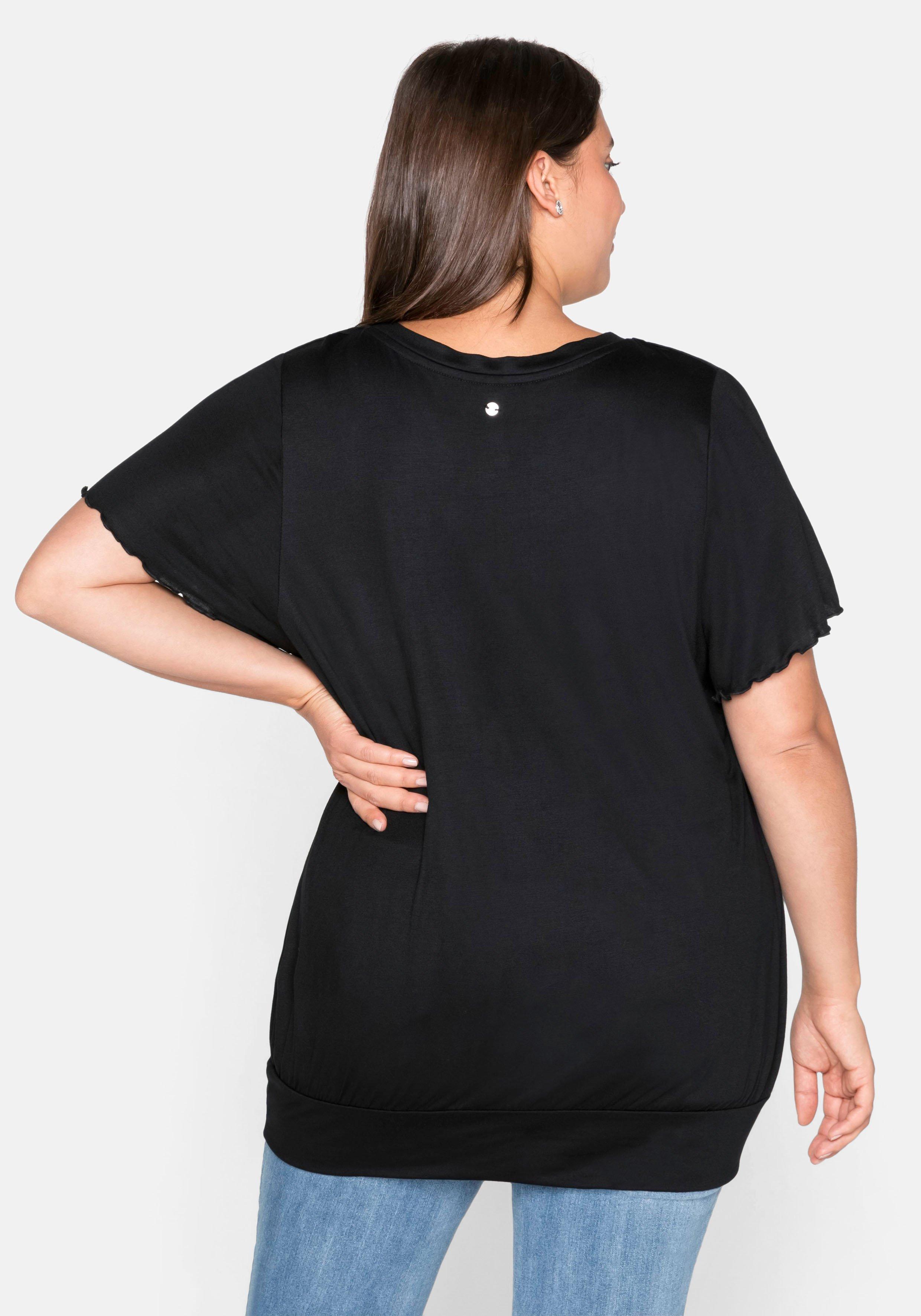 T-Shirt mit Flügelärmeln, aus Viskosejersey