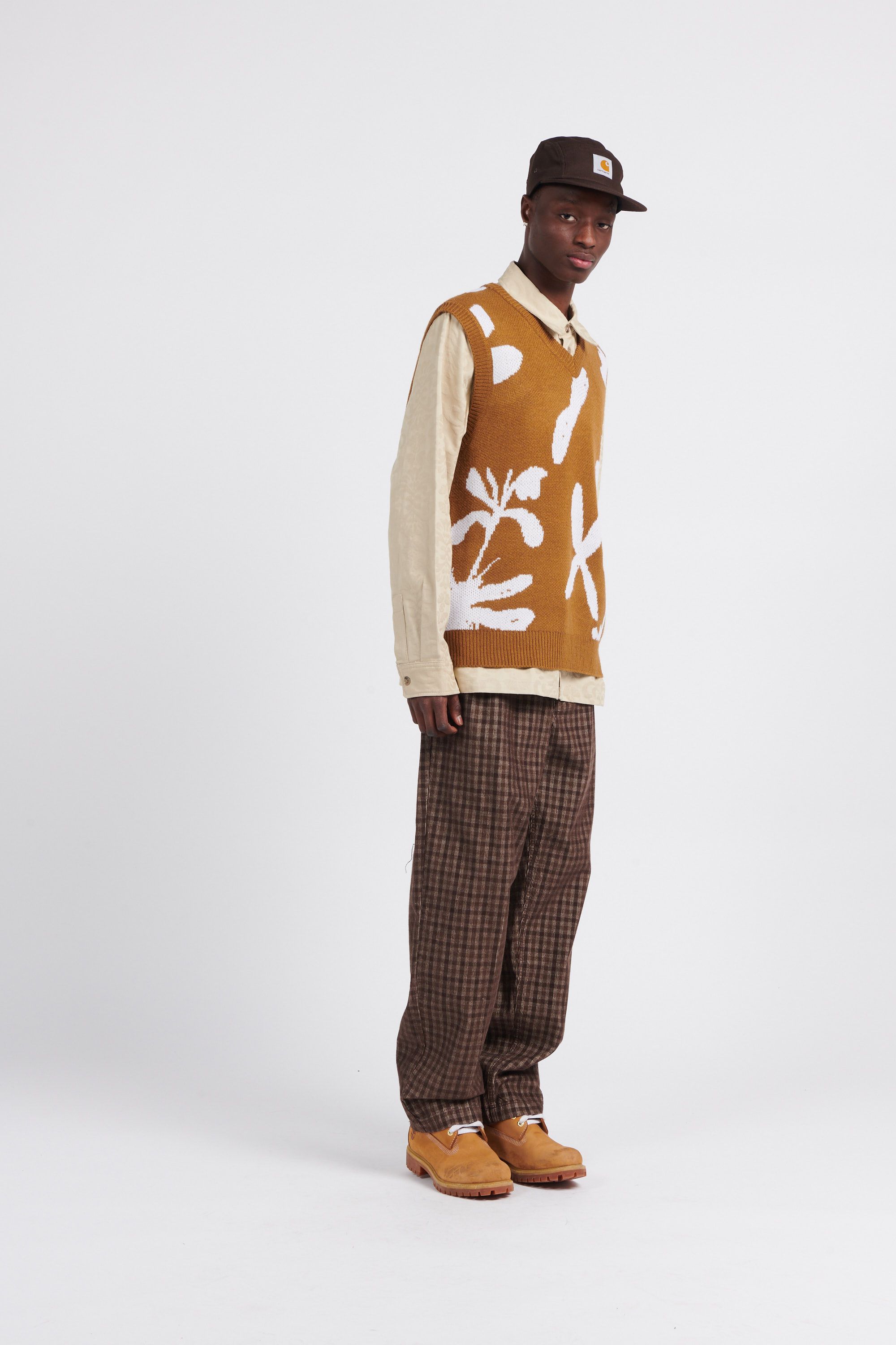OBEY Pull AMIR SWEATER VEST Marron