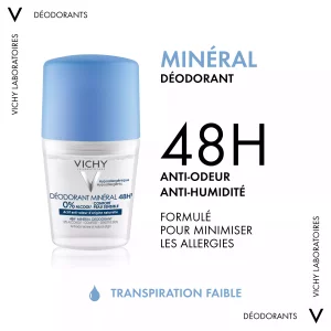 Déodorant bille minéral 48H actif anti-odeur d'origine naturelle - LOT 2x50ml