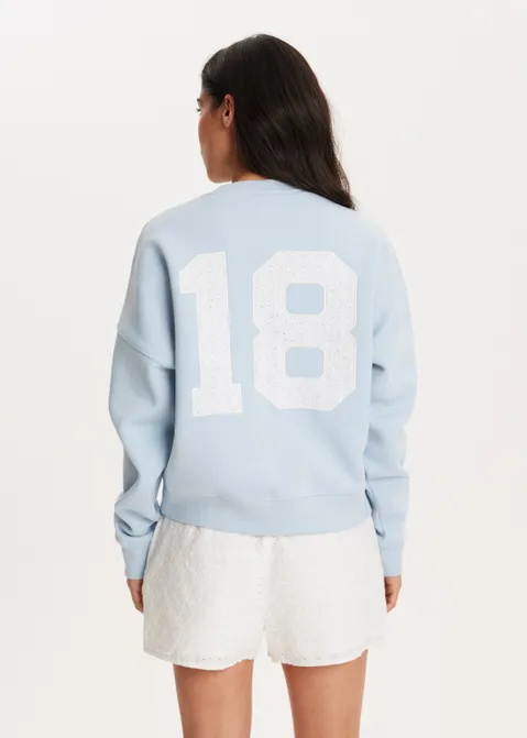 Sweater met broderie blauw (BLW.L)