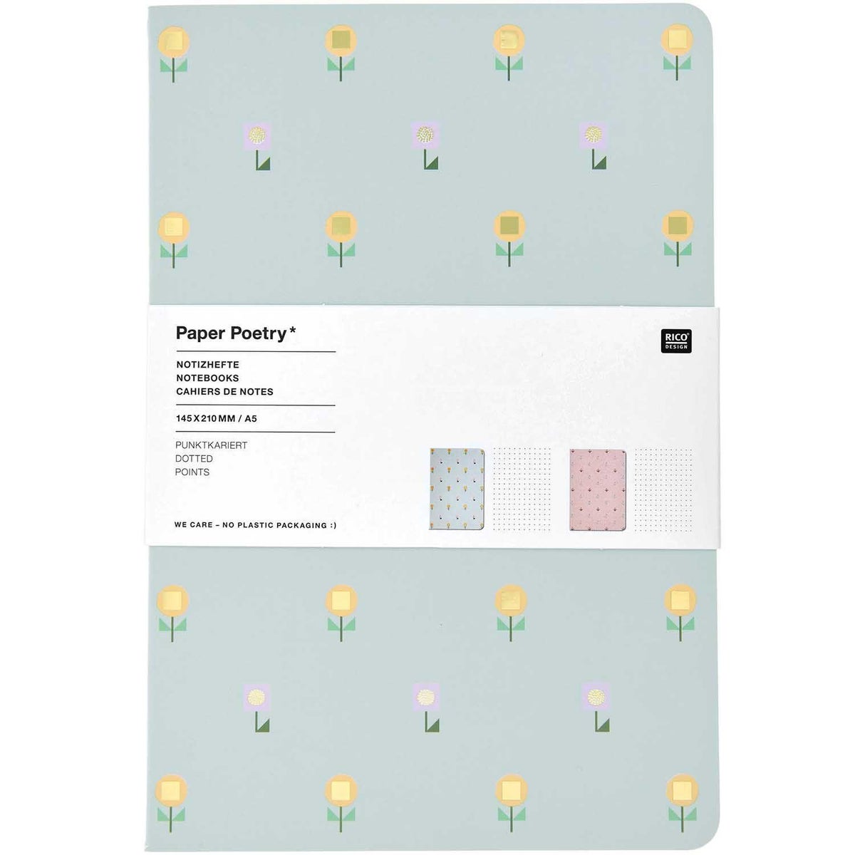 Notitieboeken DIN A5, Pixel, Bloemen FSC MIX