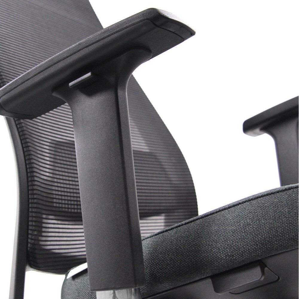 Profi Bürostuhl CHIARO T1 BLACK Stoff/Netzstoff mit Armlehnen (höhenverstellbar) hjh OFFICE
