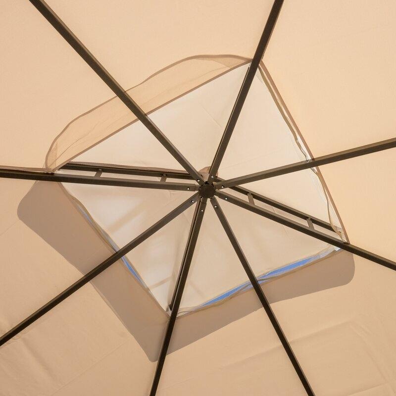 Gazebo de metal para pátio Franz, 3 m de largura x 3 m de profundidade