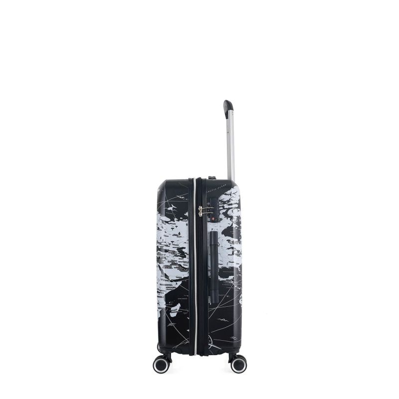 Valise cabine rigide 381 Extensible 55 cm Map Noir/blanc
