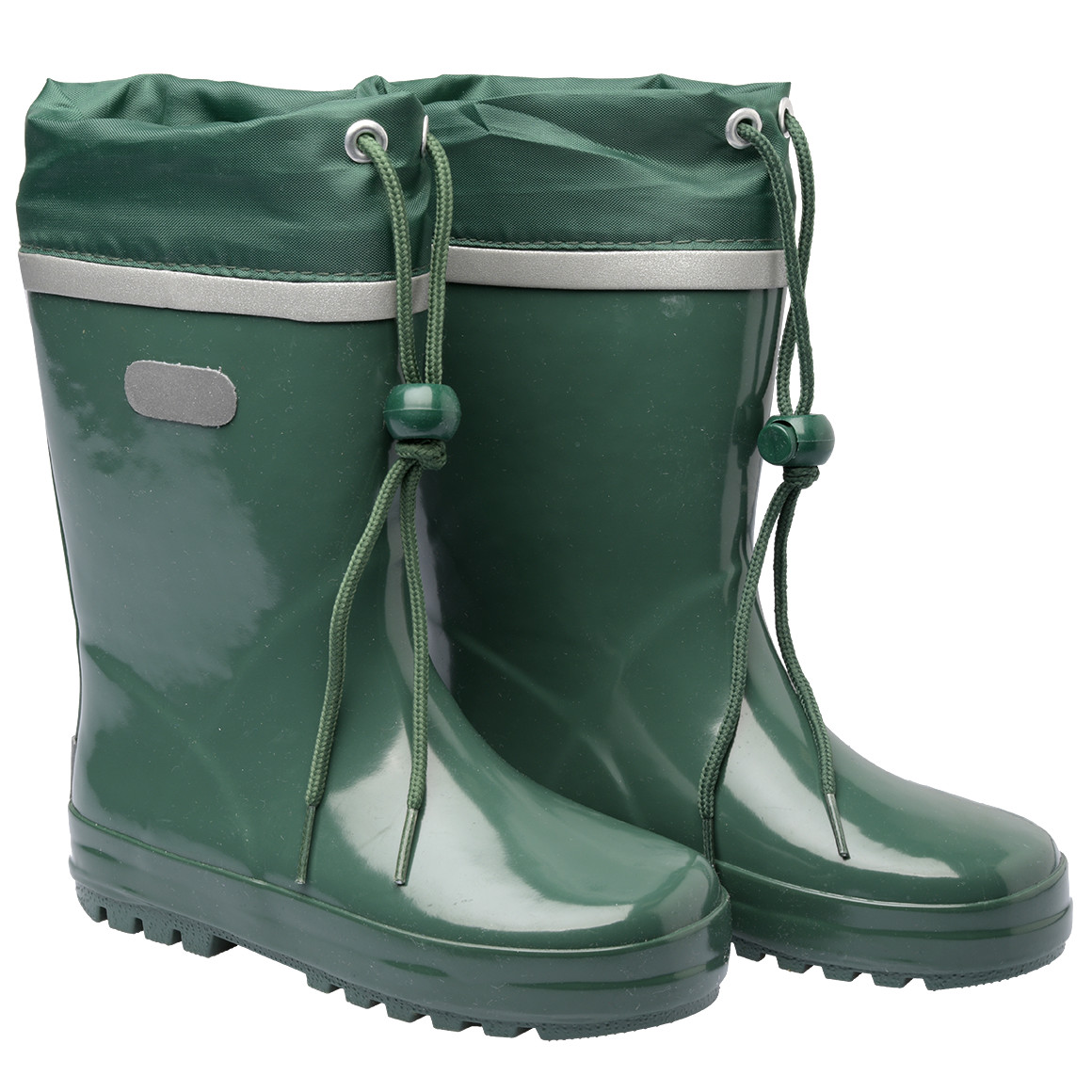 Topomini Baby Gummistiefel mit Reflektoren dunkelgrün