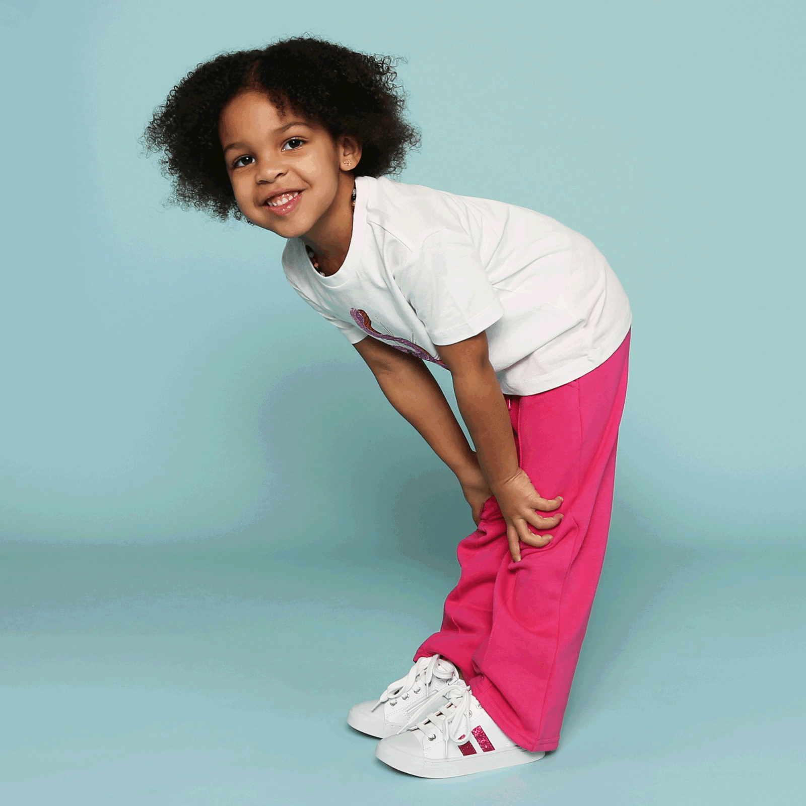 Shoesme weißer Sneaker mit rosa Streifen