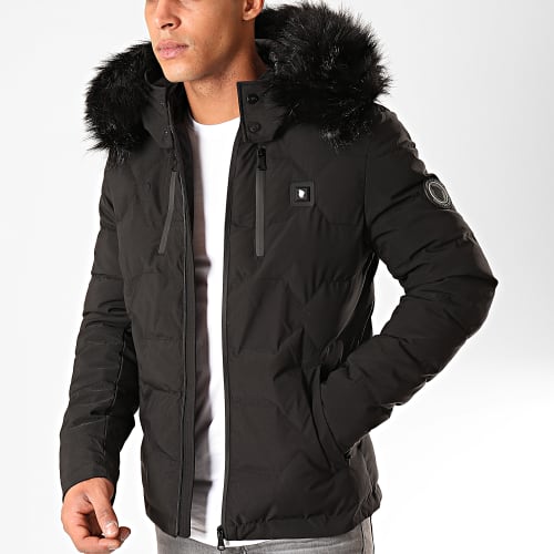 Doudoune Chauffante Capuche Fourrure Val D'Isère Noir