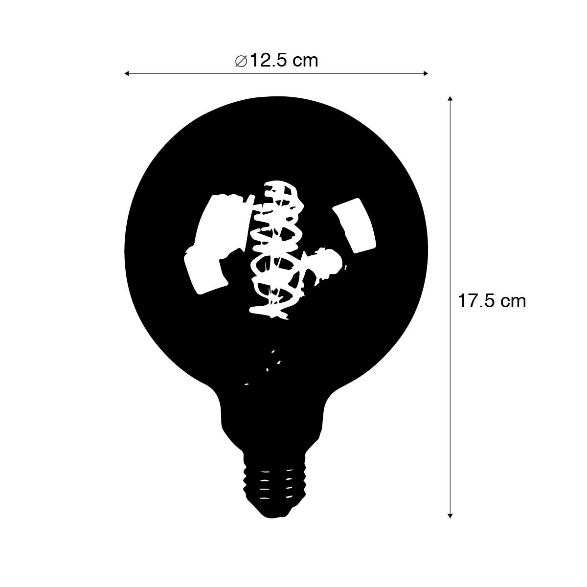 E27 dimbare LED spiraal filament lamp G125 blauw 4W 180 lm 1800K