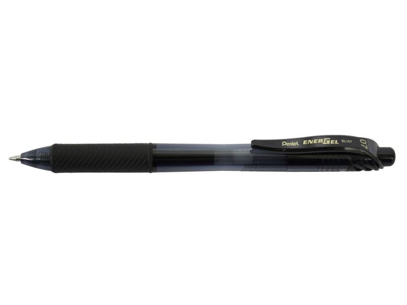 pentel Gelschreiber EnerGel 0.7 mm, Schwarz, 1 Stück Rollerball zum Schreiben und Zeichnen
