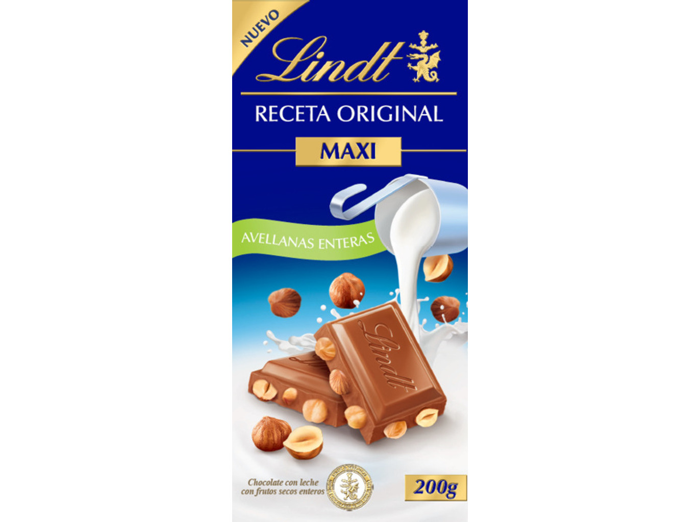 CHOCOLATE DE LEITE LINDT AVELÃS 200G