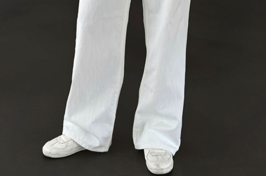 SeoulPop - Rechte broek met middelhoge taille en effen pijpen