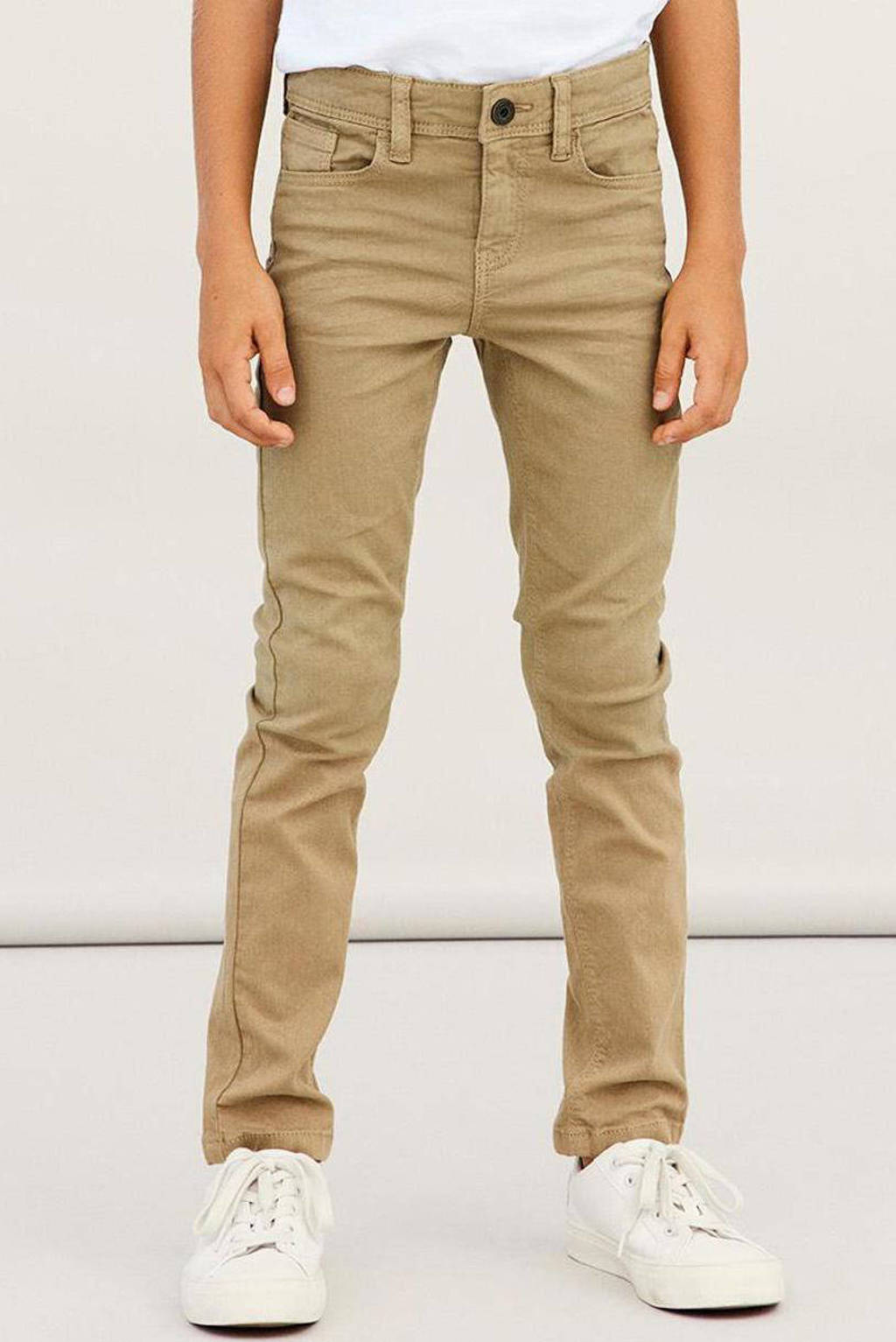 NAME IT slim fit broek NKMTHEO beige