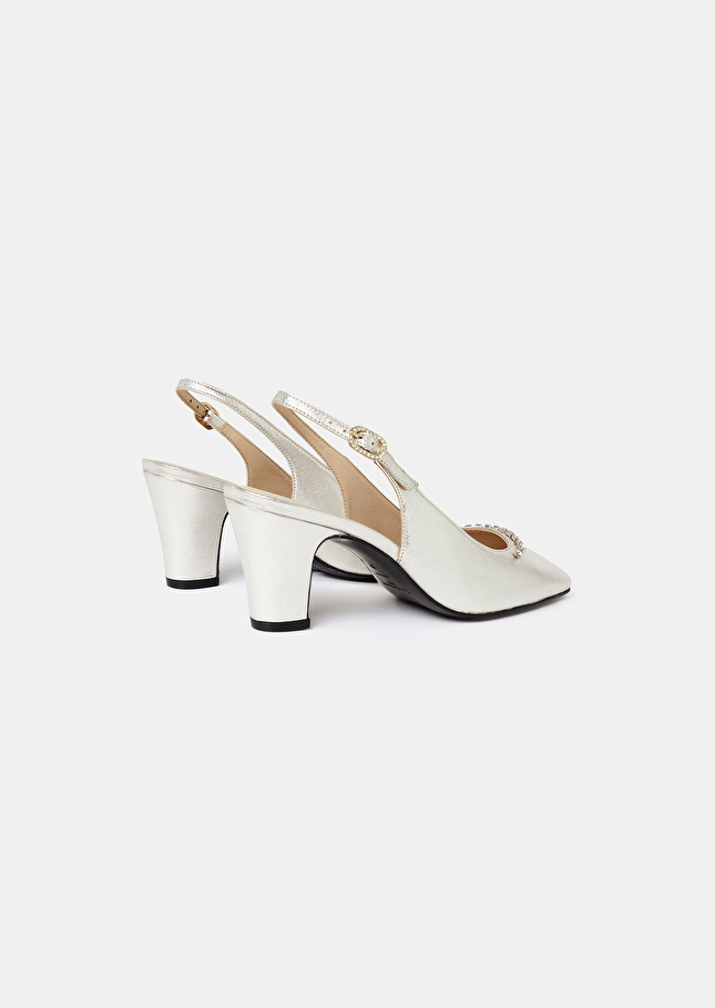 Escarpins Katrinaargentés en cuir métalisé