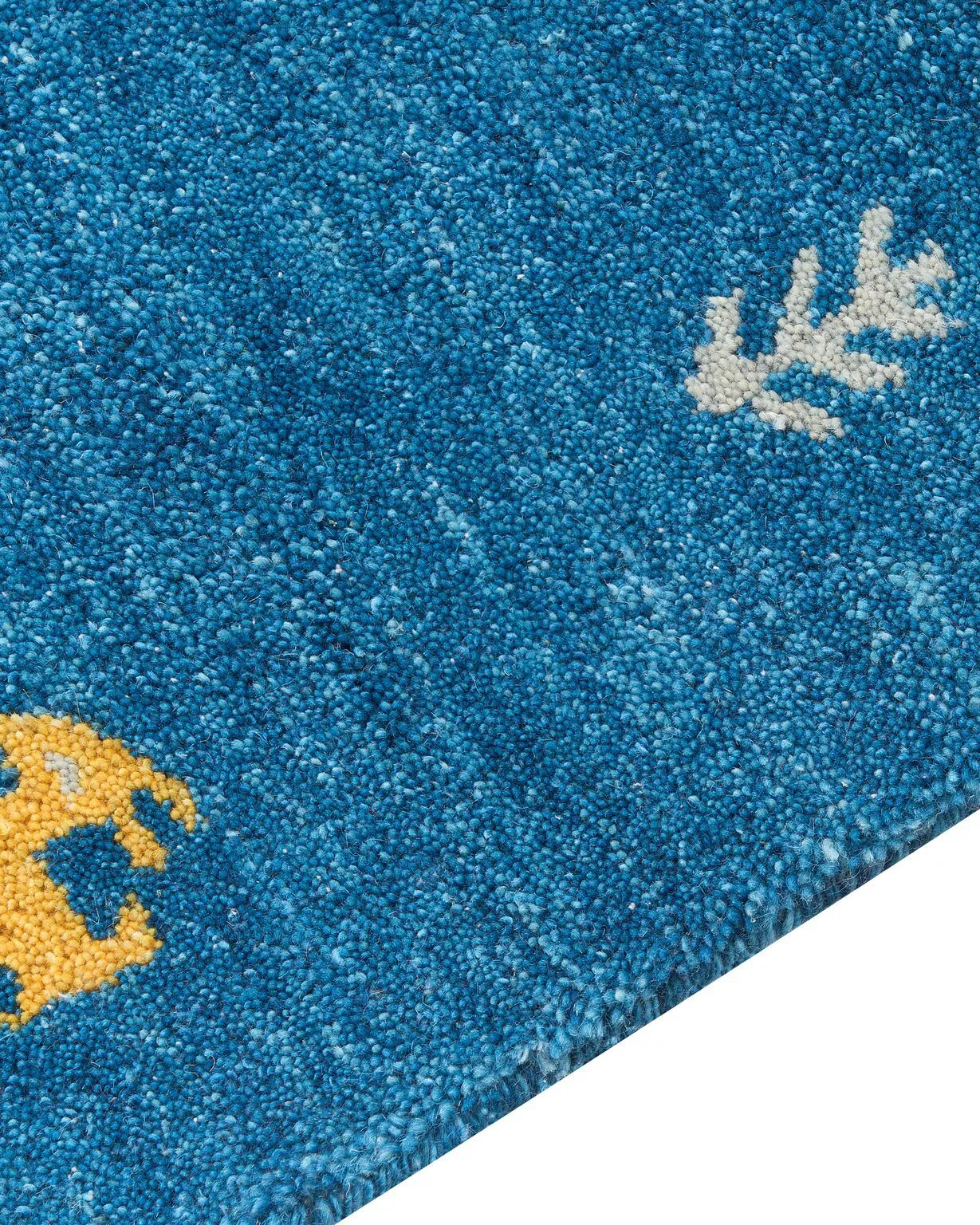Vloerkleed CALTI Donkerblauw 160 x 230 cm Wol Gabbeh