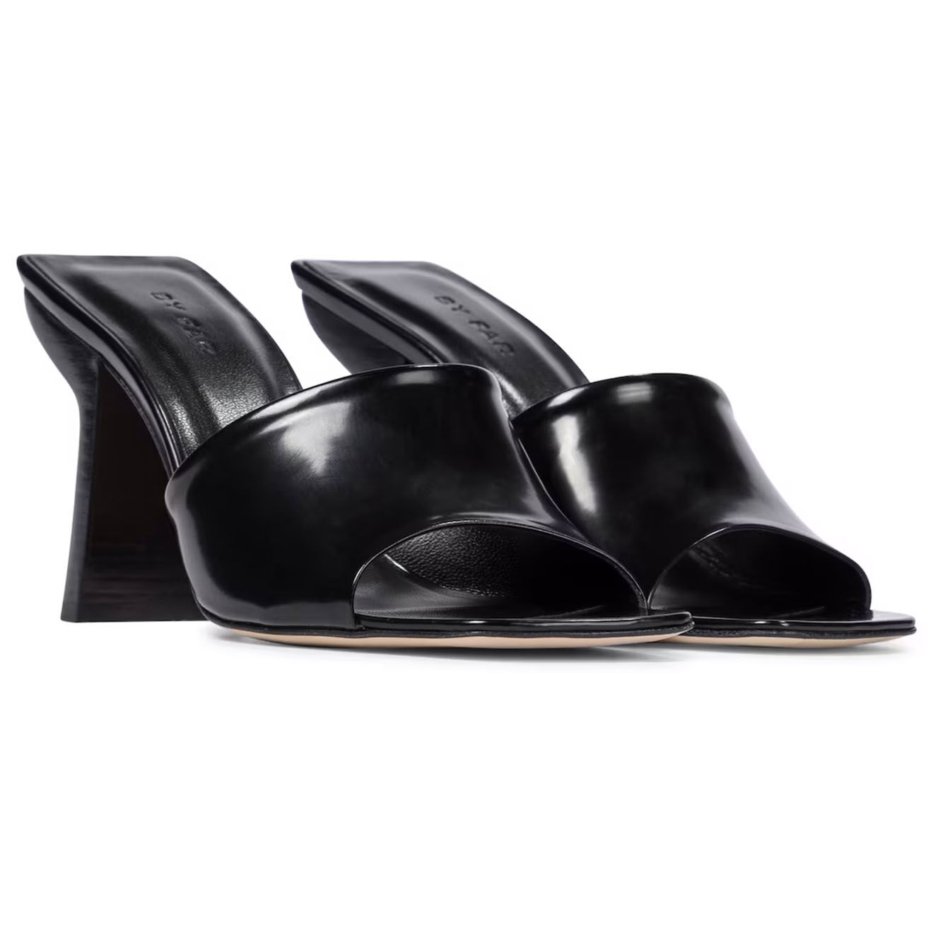 By Far Mules en Cuir Liliana noires - Talon 9 cm