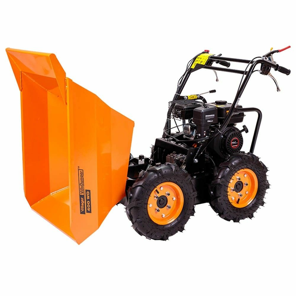 Benne motorisée basculante villager 4100w 196cc charge 400kg vitesse 3 av-1ar