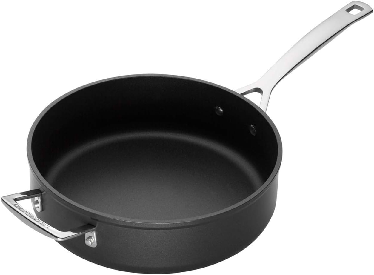LE CREUSET Aluminium-Antihaft Sautépfanne, Ø 28 cm, PFOA-frei, Für alle Herdarten inkl. Induktion geeignet, Anthrazit/Silber