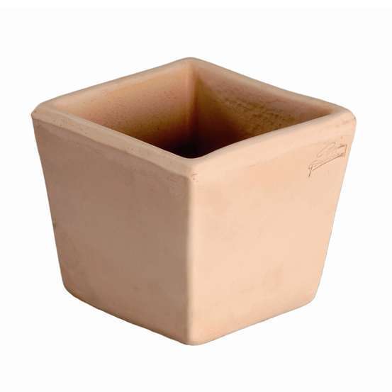 Petit pot carré en terre cuite L. 21 x l. 21 x H. 19cm