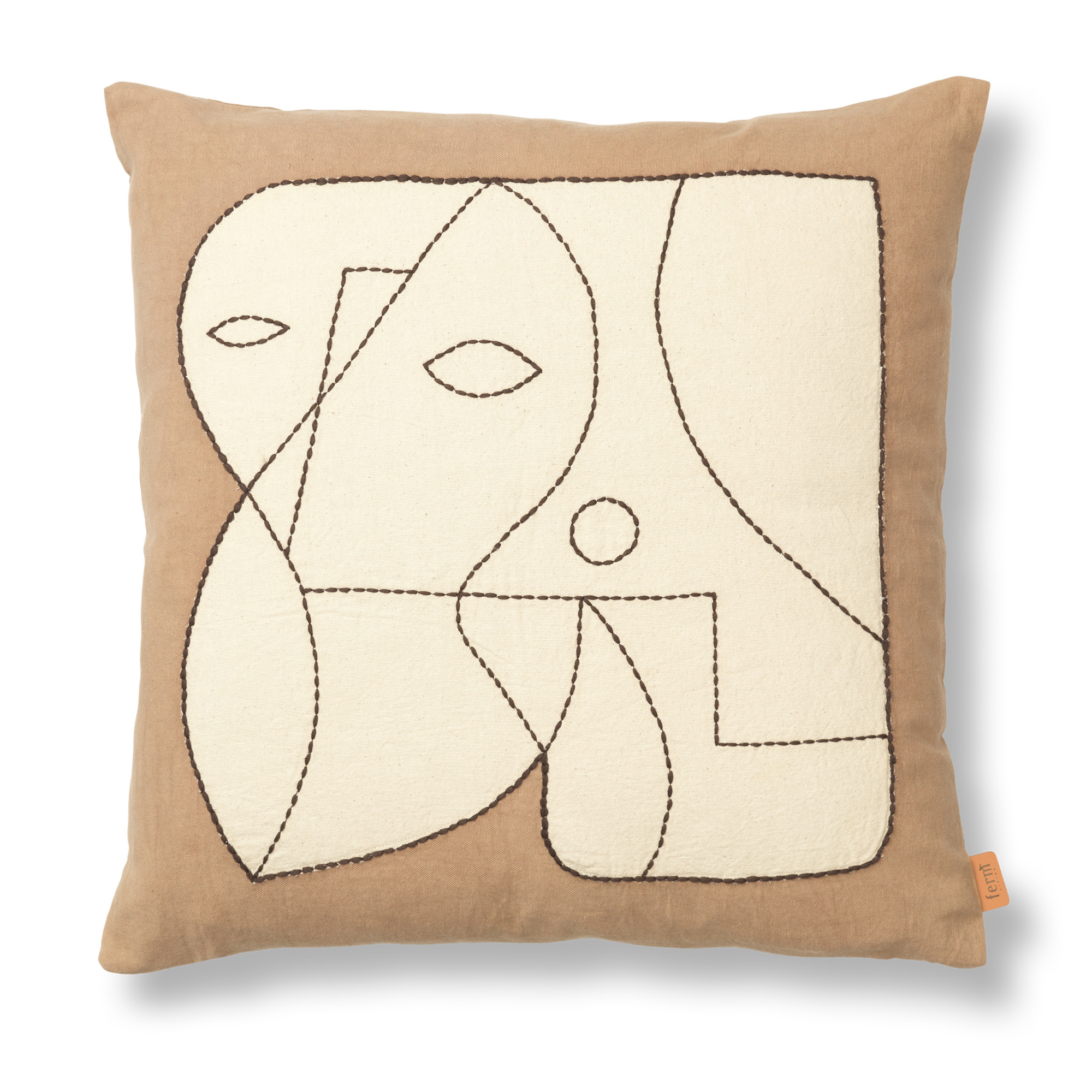 Sierkussen Figure 50x50 cm dark taupe/off-white