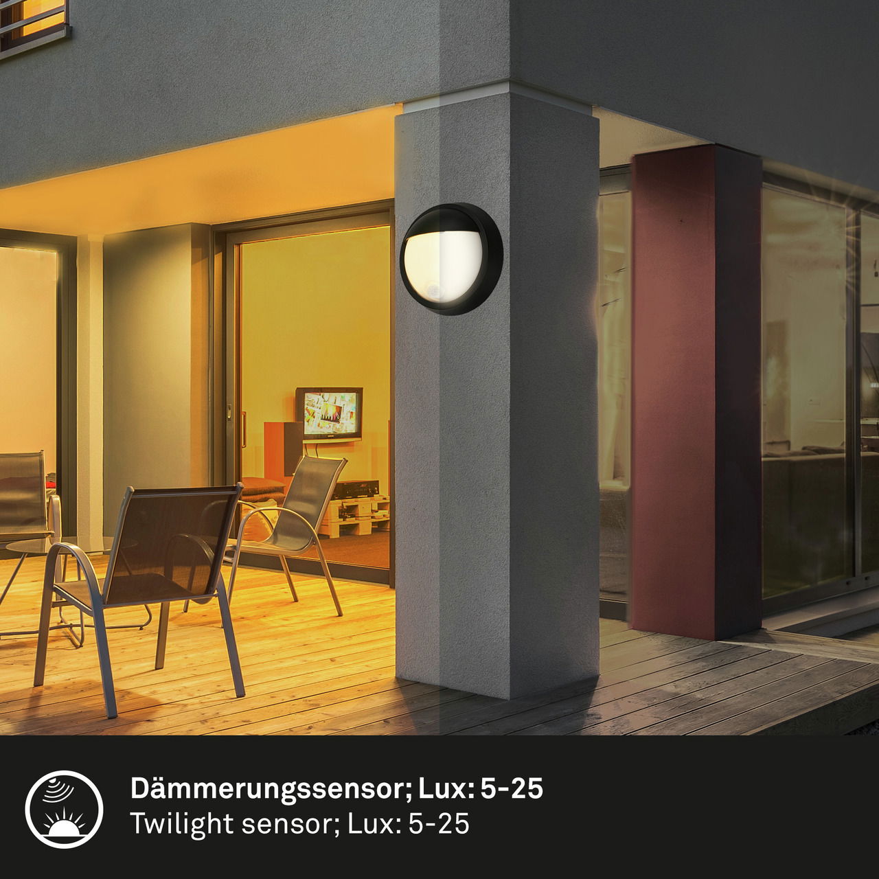 Briloner Akku-Außenwandleuchte
