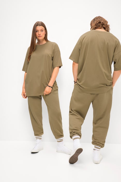 Oversized Shirt, Mini Statement-Print, Rundhals, Halbarm, Unisex
