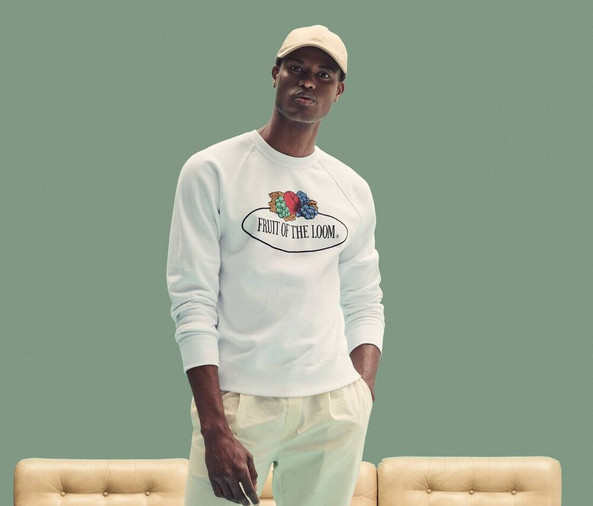 FRUIT OF THE LOOM VINTAGE SCV260 - Sweat col rond unisexe logo Fruit of the Loom